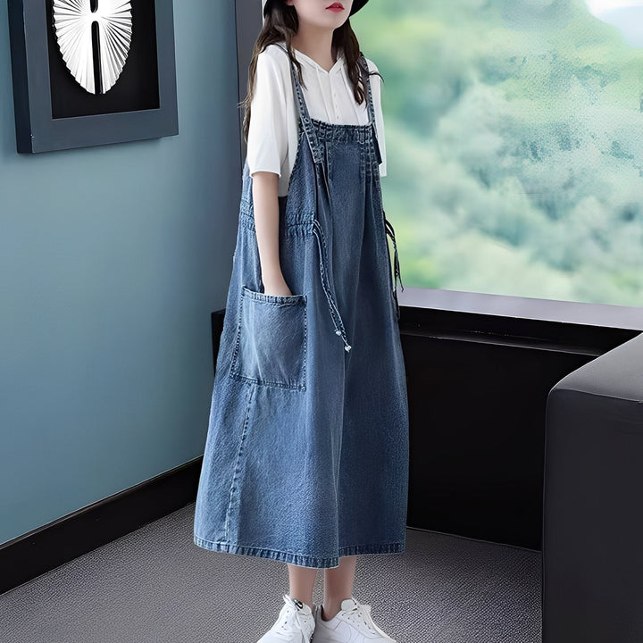 Kelsey - Freizeit-Denimkleid mit Taschen für Damen