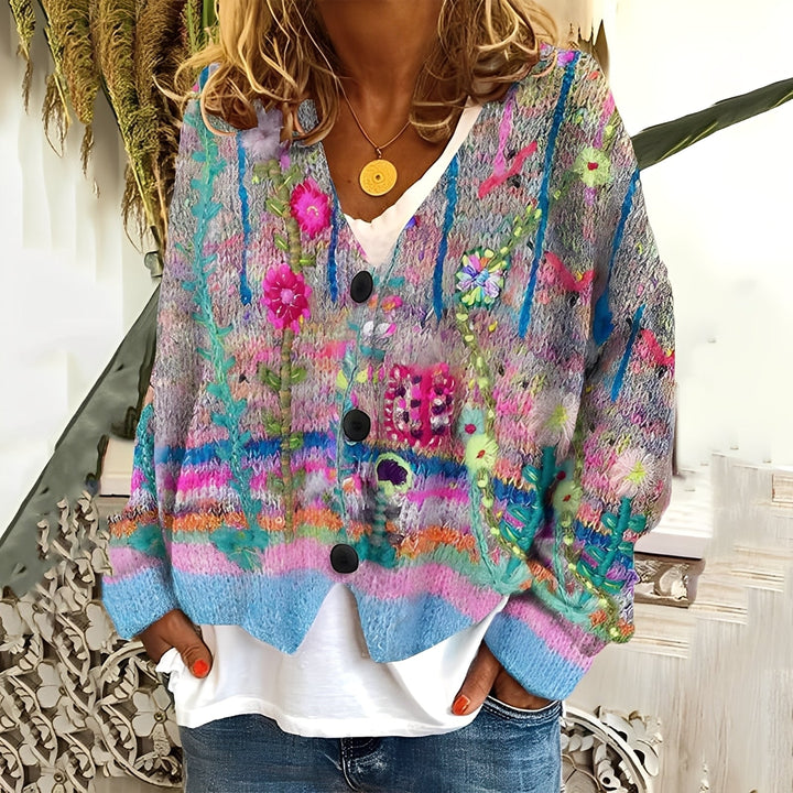 Nydia - Gemütlicher, weicher Damenpullover mit Muster