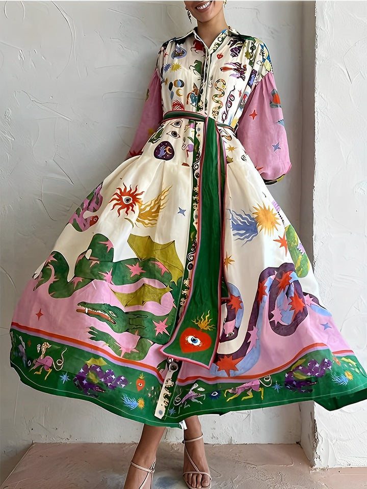 Gemma - Buntes langes Frauen-Maxikleid
