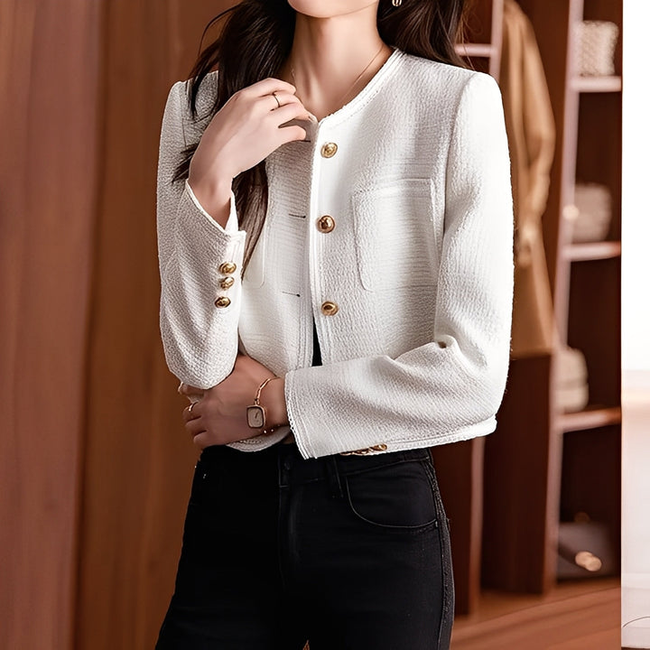 Trecia - Trendige kurze Damen-Tweedjacke