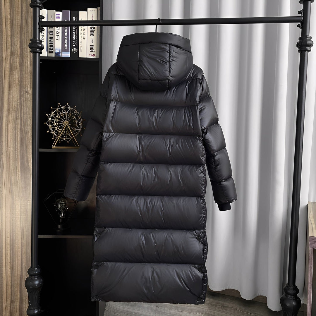Mildred - Bequeme lange Daunenjacke für Damen