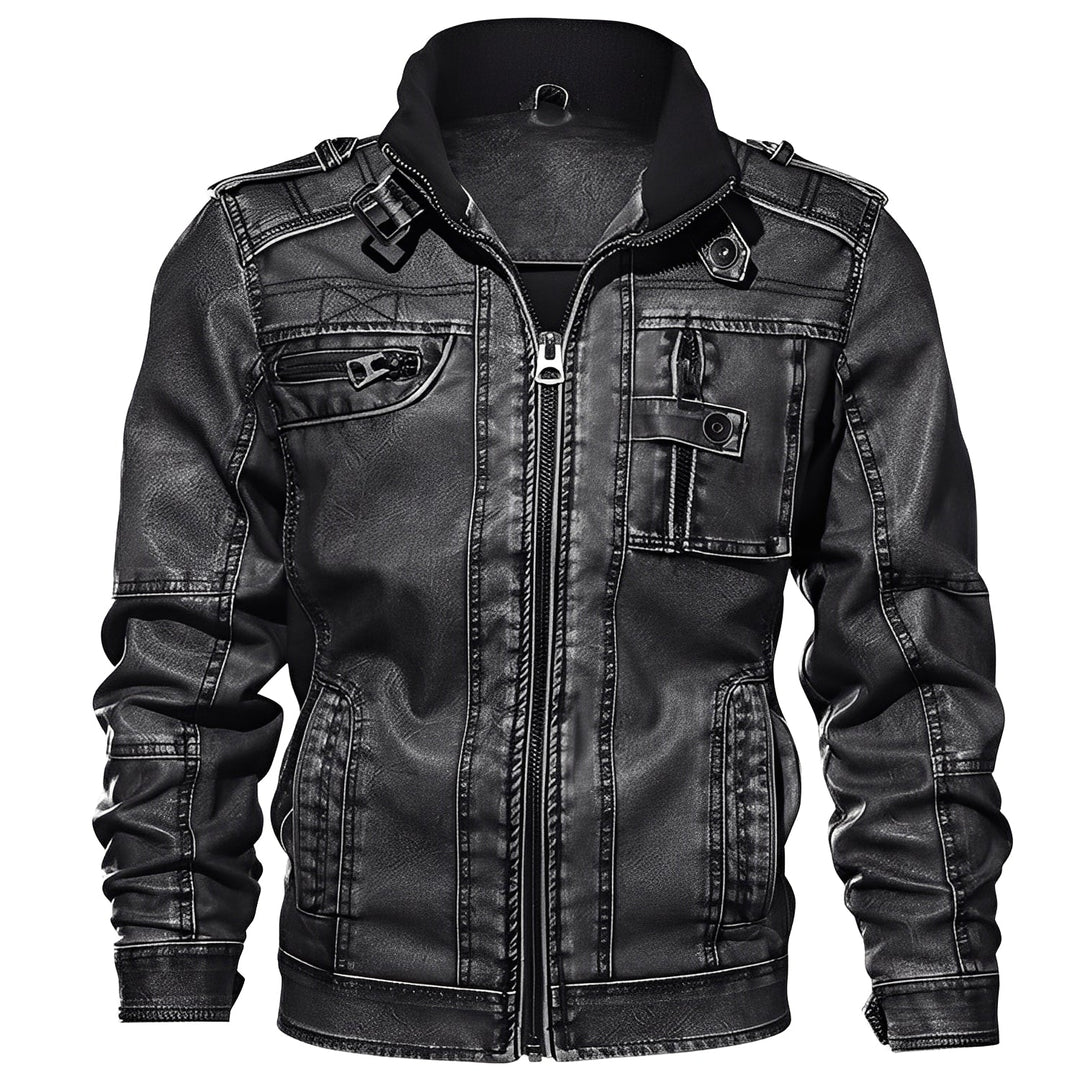 Kevin - Klassische Herren-Lederjacke mit Taschen