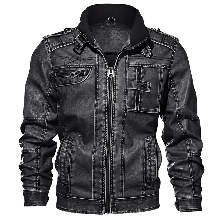 Kevin - Klassische Herren-Lederjacke mit Taschen