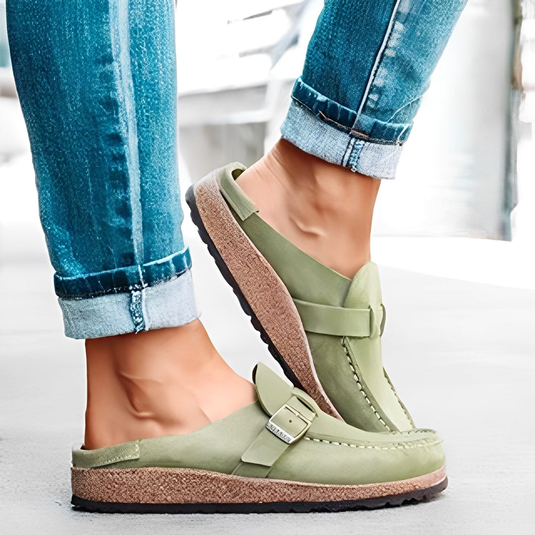 Briana - Frauen Slip-On Sandalen mit Schnalle und Bequemlichkeit
