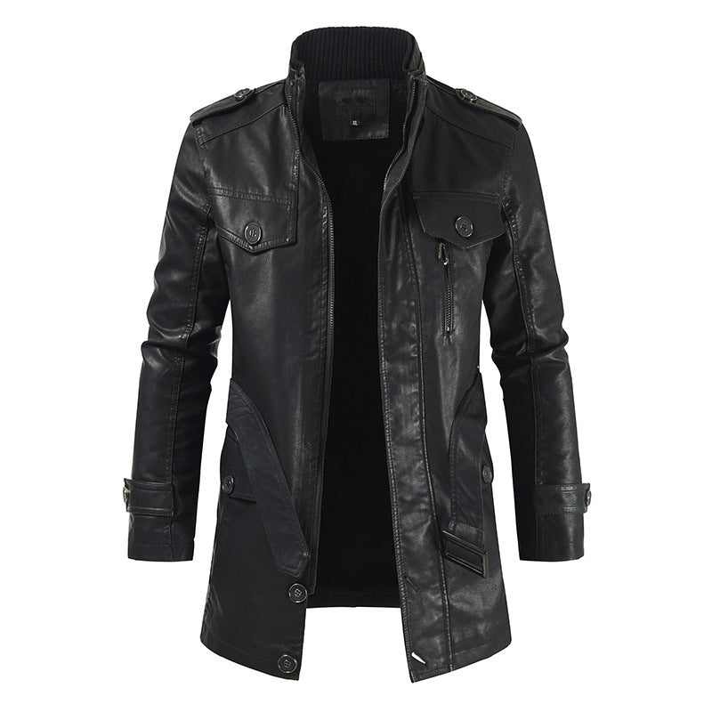 Howard - Retro-Leder-Trenchcoat für Herren