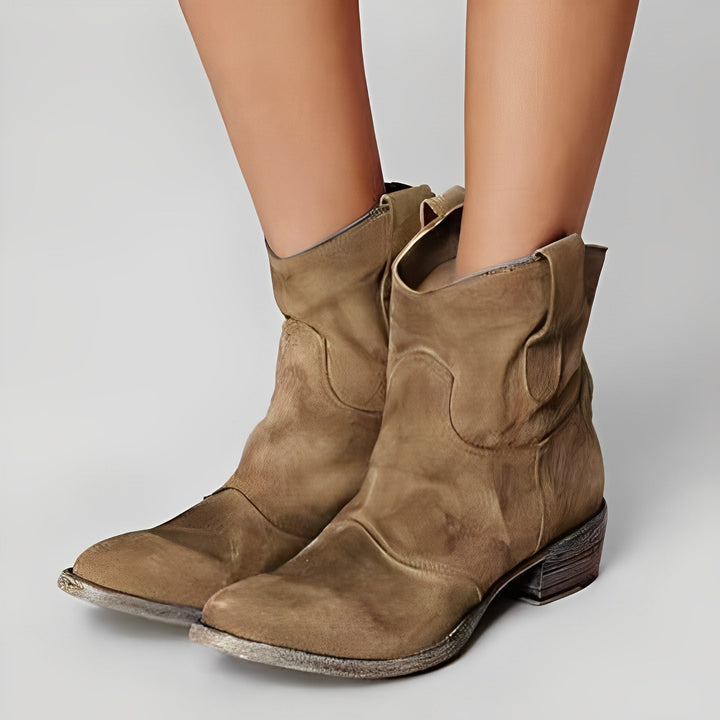 Adaline - Retro-Cowboy-Boots mit flachem Absatz für Damen