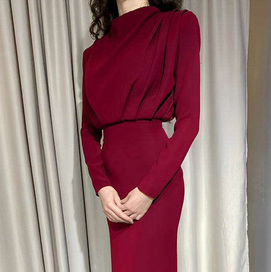 Bonnie - Elegantes, drapiertes Midikleid für Damen