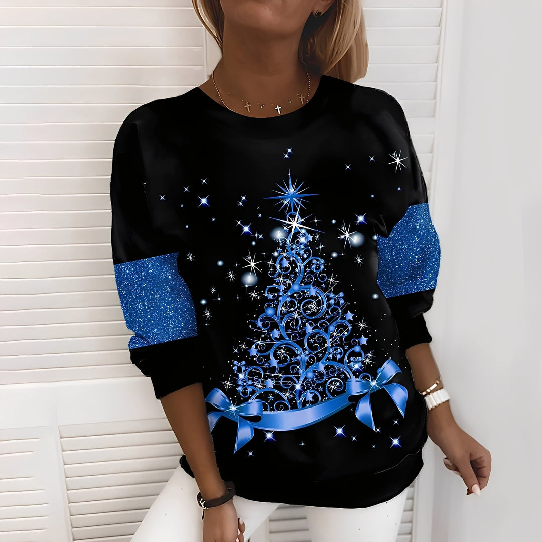 Elizabeth - Festlicher Damenpullover mit Tannenbaum-Muster