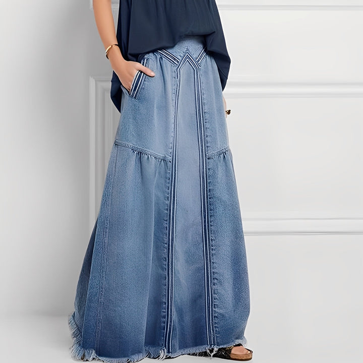 Jordyn - Bequemer dehnbarer Damen-Jeansrock mit Taschen