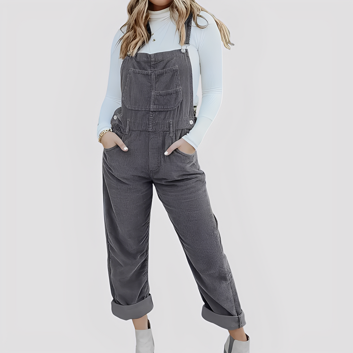 Mildred - Klassische, locker sitzende Damen-Jeans-Latzhose