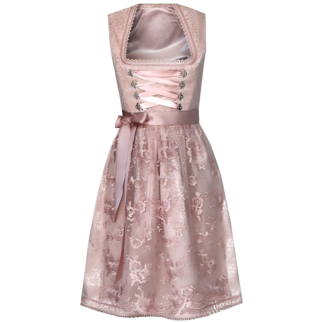 Zella - Oktoberfest-Kleid mit Schnürung und Muster für Frauen