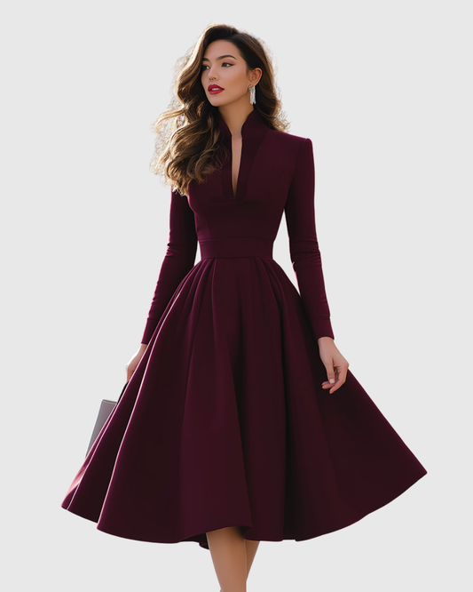 Isabeau – Elegantes Midi-Kleid mit tailliertem Schnitt