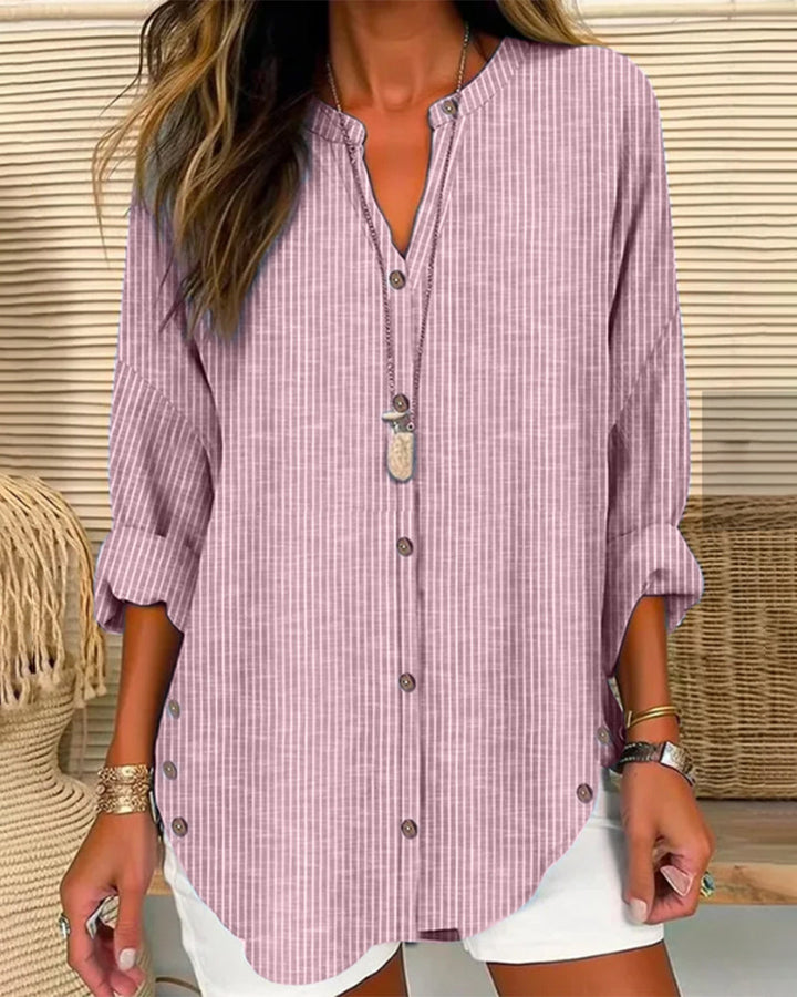 Alexa - Gestreiftes V-Ausschnitt Essential Top