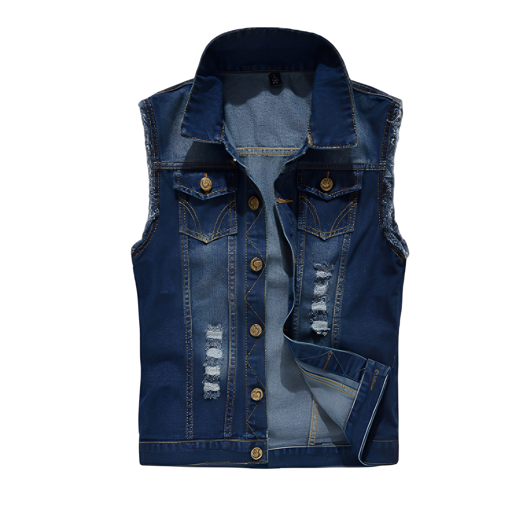 Morley - Retro-Jeansweste mit Taschen für Herren