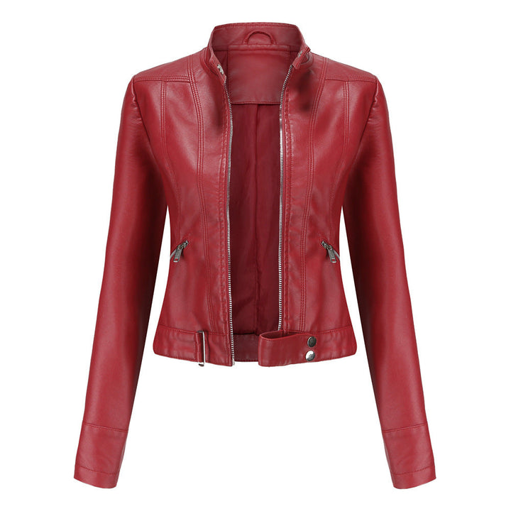 Madeline - Modische Damenjacke aus Leder mit Kragen