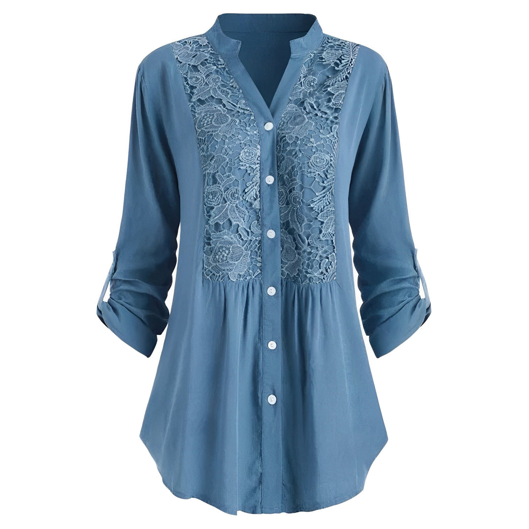 Delaney - Lange, bequeme Damenbluse mit Spitze