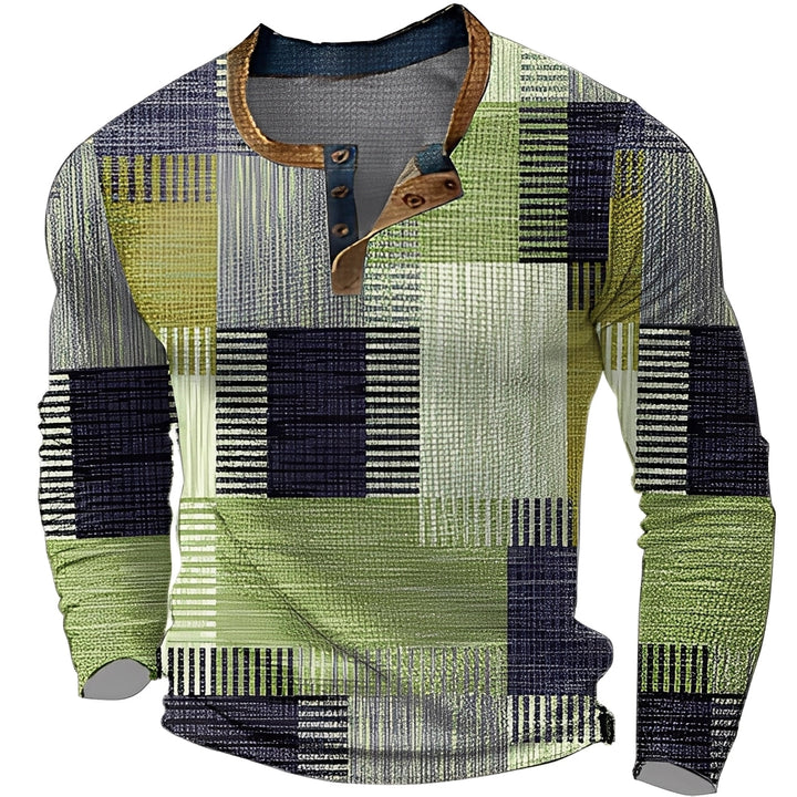 Brennan - Lässiges, bedrucktes Herren-Langarmshirt