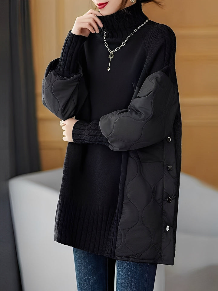 Vonda - Bequemer Damen-Pullover mit hohem Rollkragen