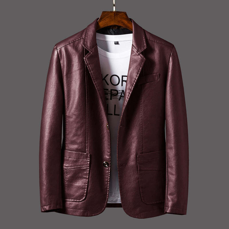 Duncan - Leder Herrenjacke mit modernem Knopfdesign