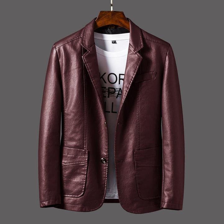 Duncan - Leder Herrenjacke mit modernem Knopfdesign