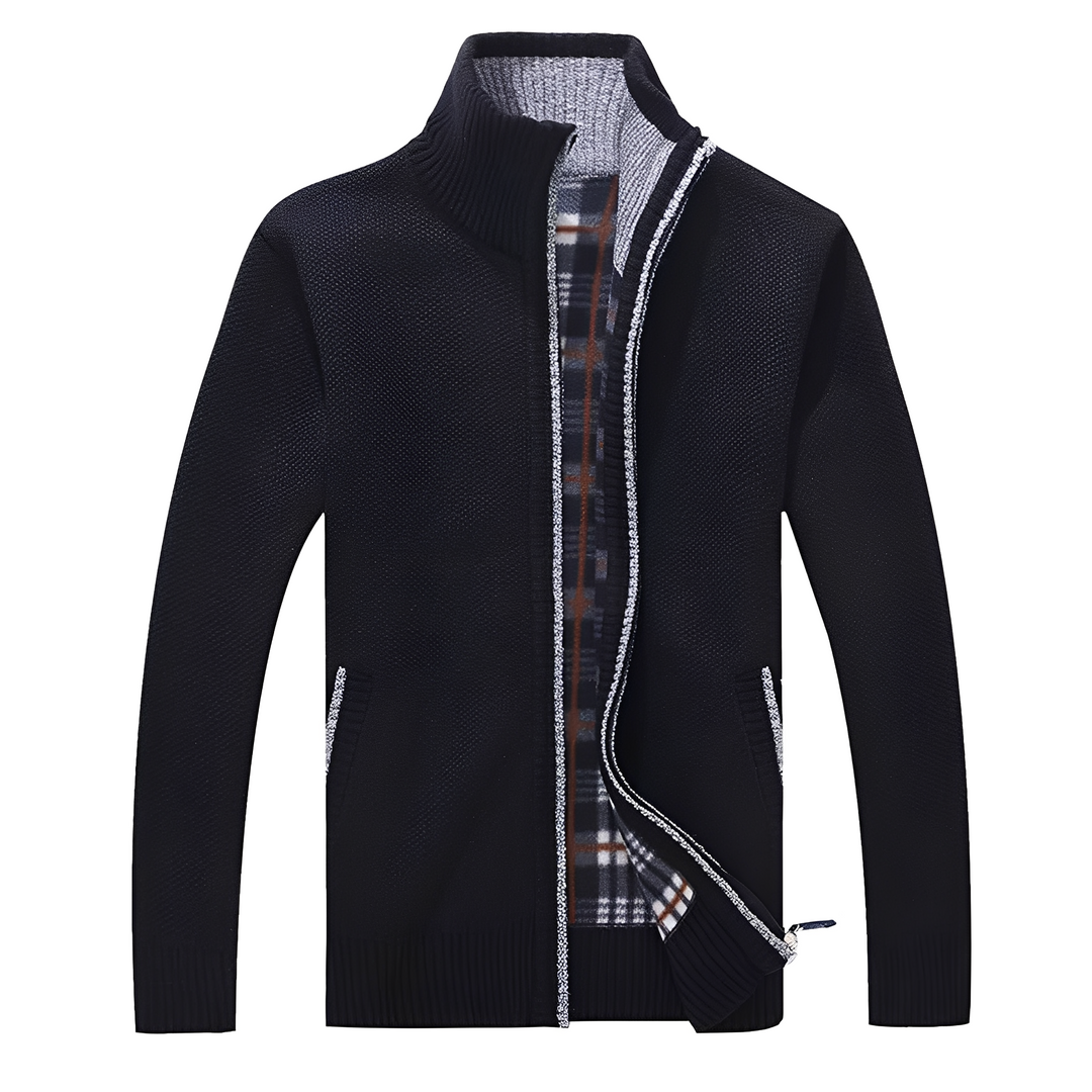 Malinda - Eleganter Cardigan für Herren mit weichem Fleecefutter