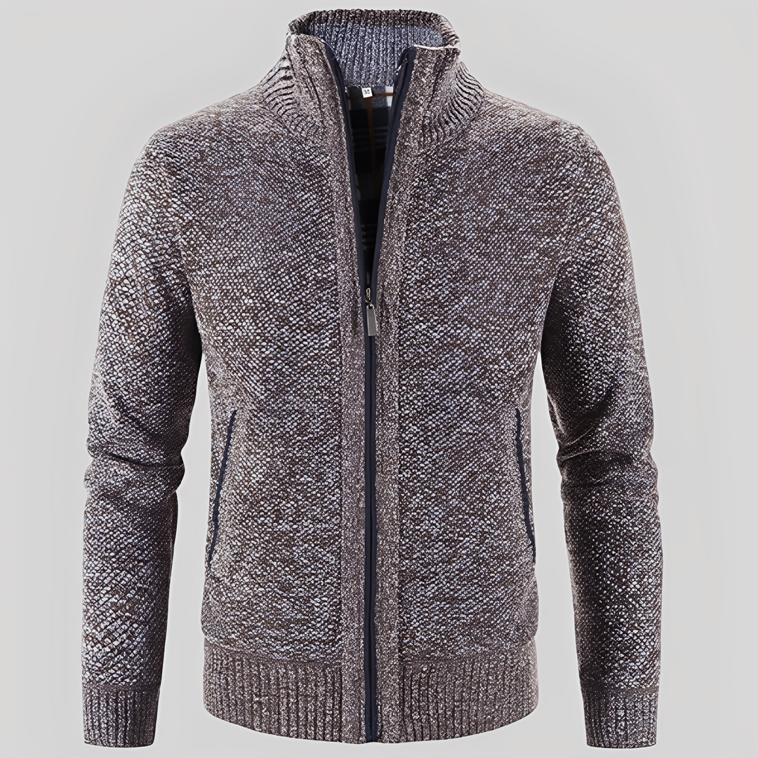 Kelvin - Einfache Herren-Strickjacke mit Reißverschluss