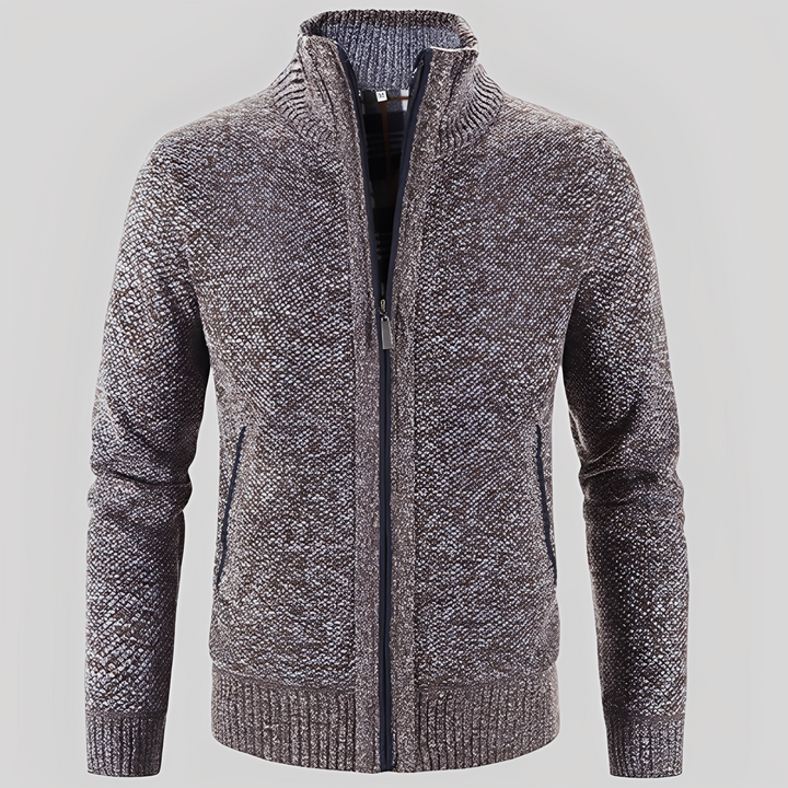 Kelvin - Einfache Herren-Strickjacke mit Reißverschluss