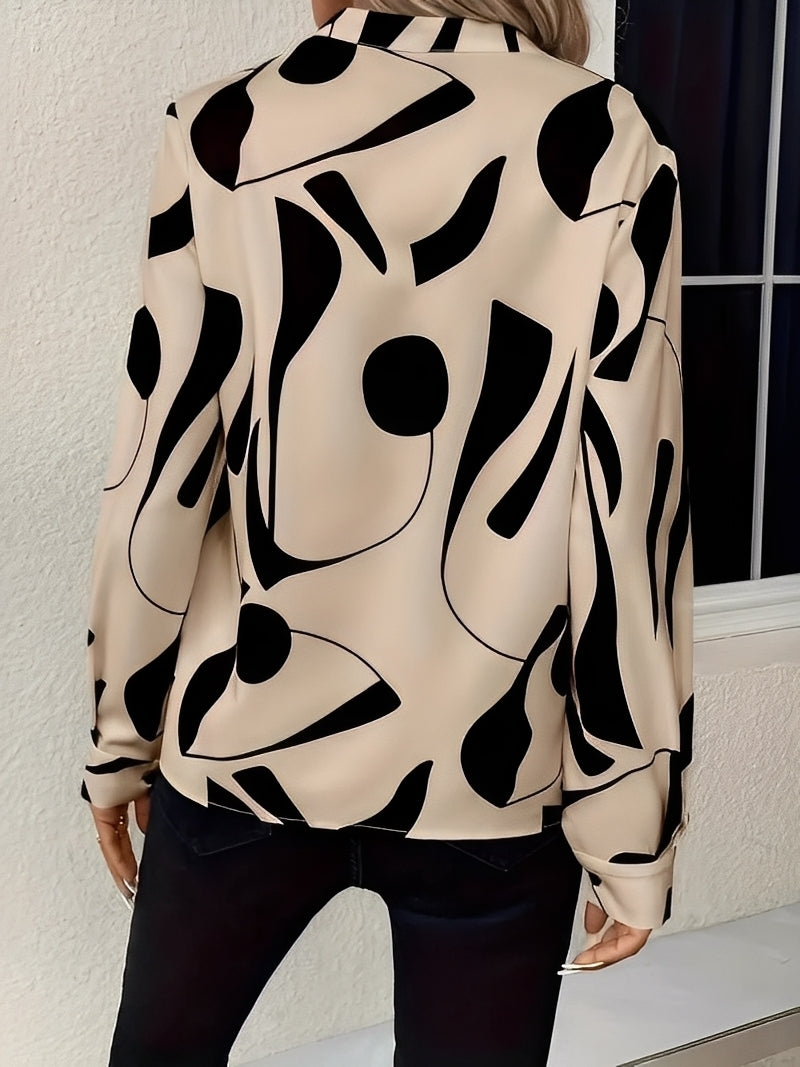 Melville - Schicke Damenbluse mit Muster und langen Ärmeln