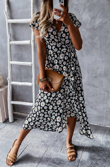 Claudine - Vintage-Blumenkleid mit Gänseblümchen