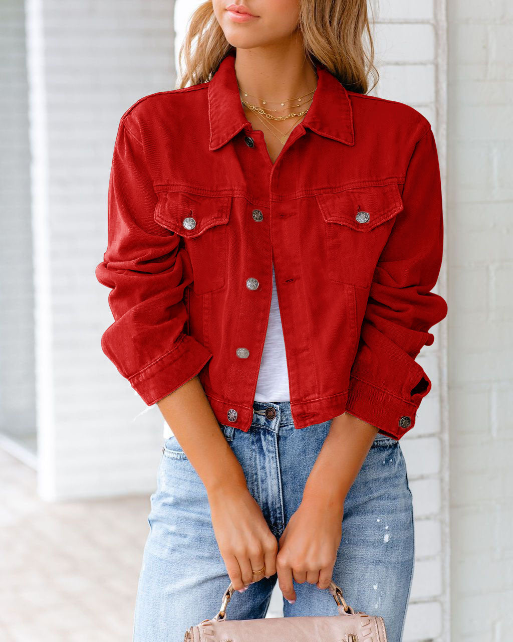 Carolyn - Gemütliche Jeansjacke mit Taschen für Damen