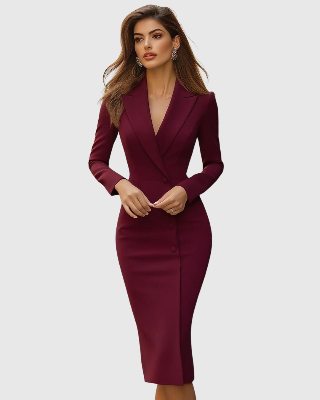 Shane – Elegantes Midi-Kleid mit strukturierter Silhouette