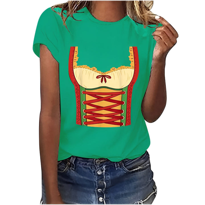 Hazel - Lockeres Oktoberfest-Shirt mit Aufdruck für Damen