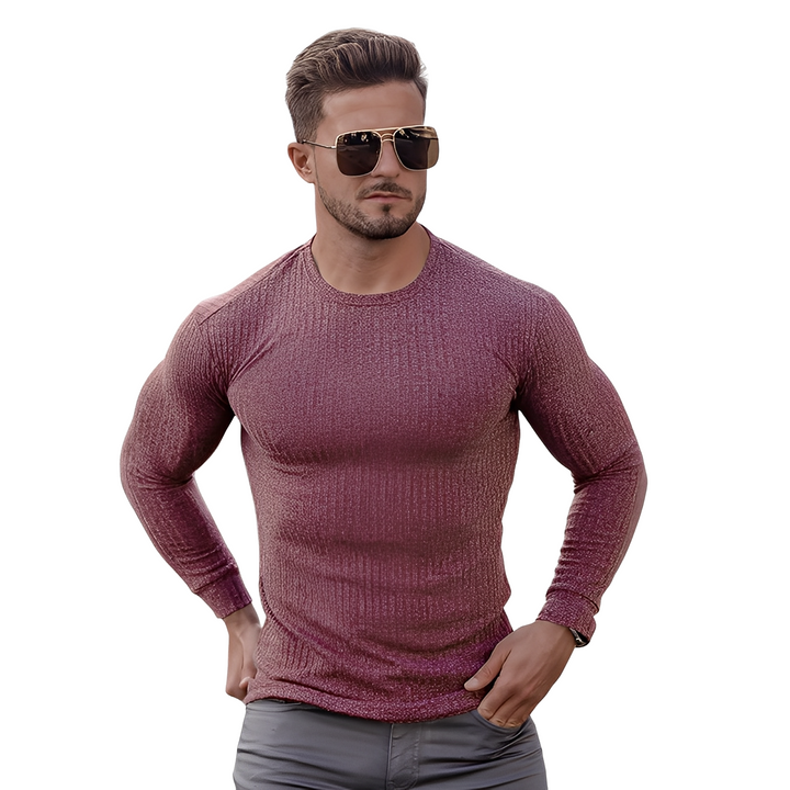 Wynne - Schlicht geschnittener, körperbetonter Herrenpullover