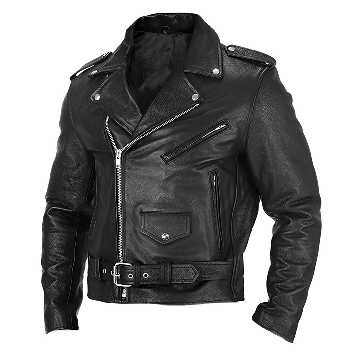 Brandon - Stylische Herren-Lederjacke mit vielen Taschen
