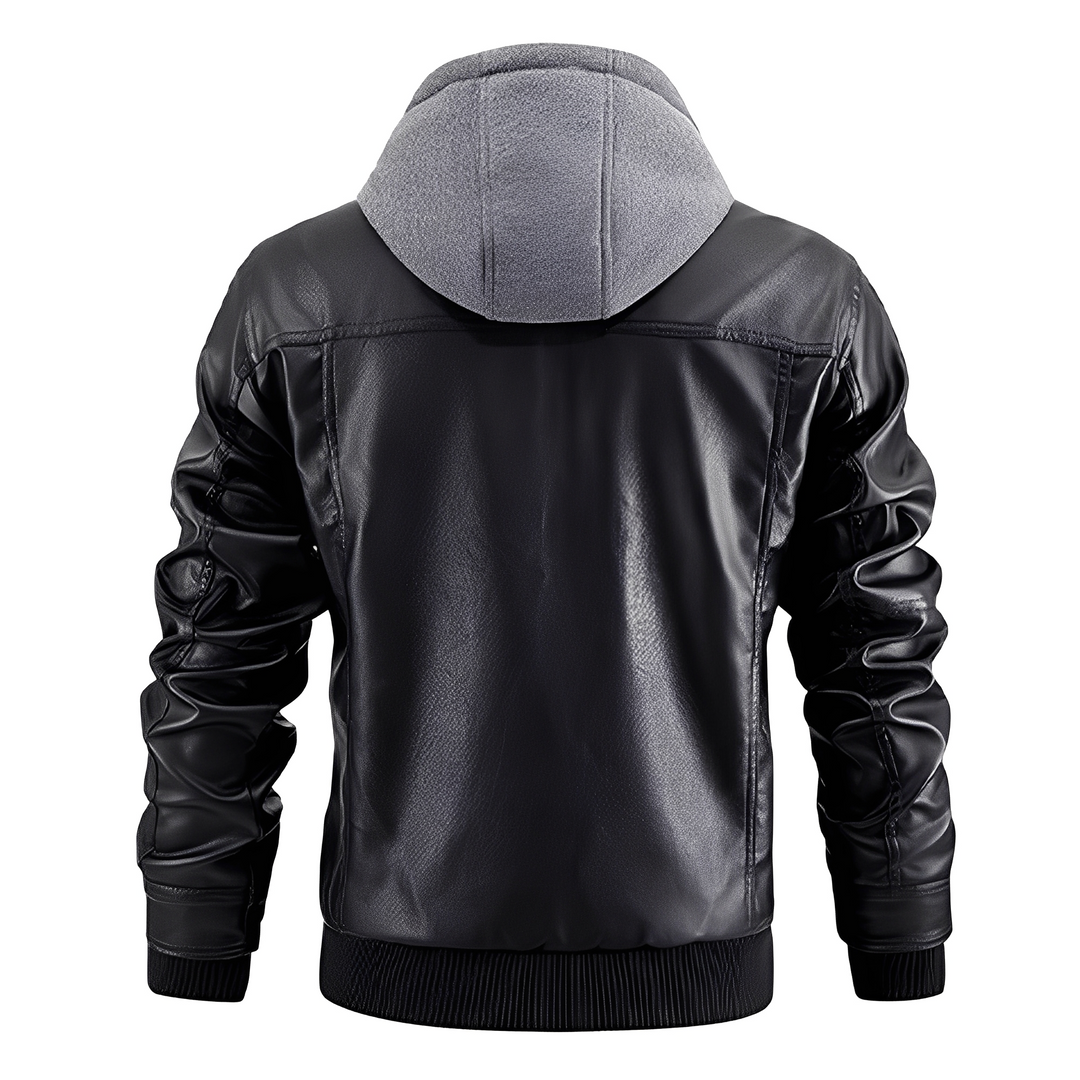 Everard - Klassische Herren-Motorradjacke mit Kapuze