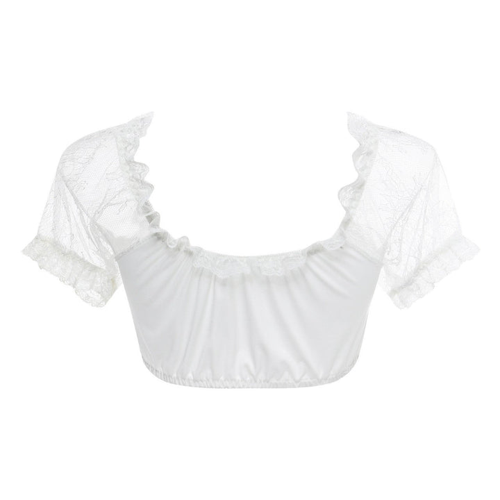 Monique - Retro-Trachtenbluse mit Spitze für Damen