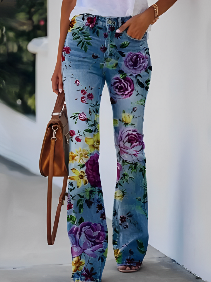 Glenna - Damen Sommerhose mit Blumenmuster