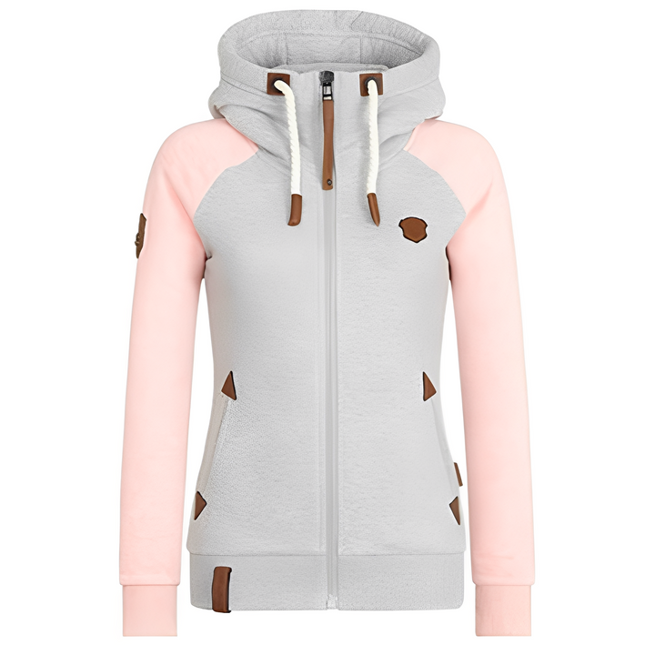 Elinor - Bequemes Damen-Kapuzen-Sweatshirt mit Reißverschluss