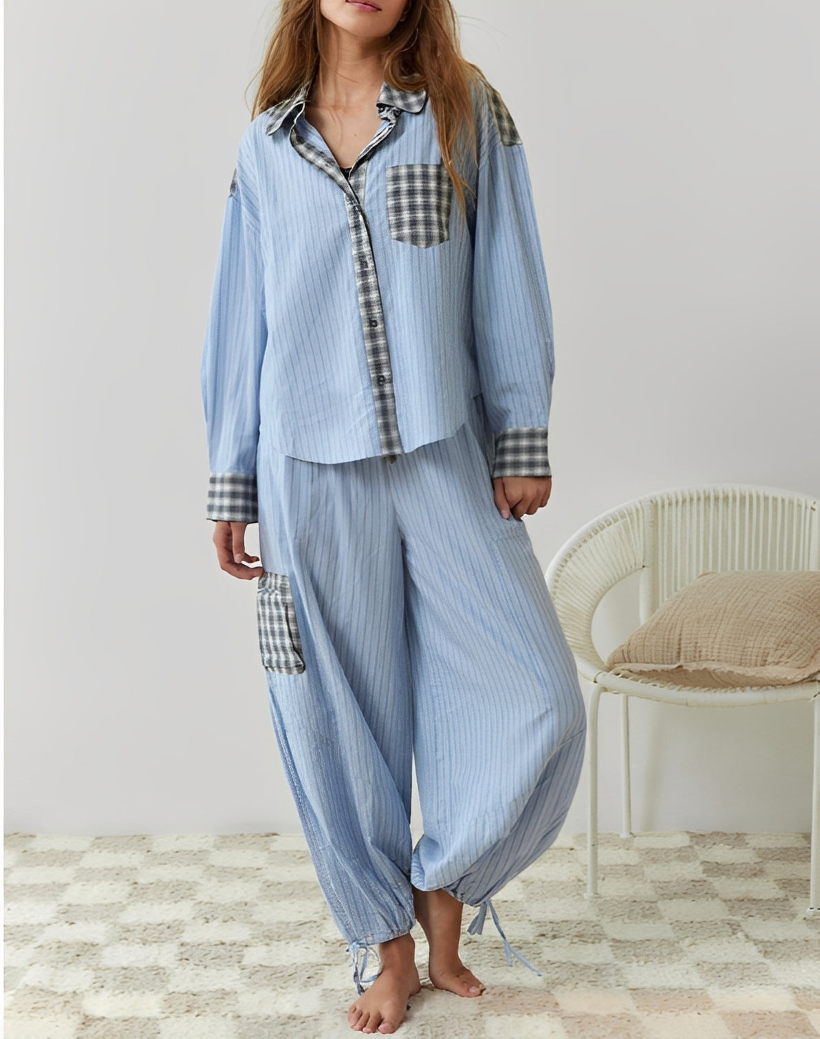 Sabrina - Bequemes, locker geschnittenes Damen-Pyjama-Set