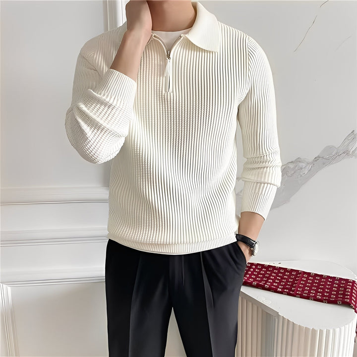 Justin - Eleganter Herrenstrickpullover mit Reißverschluss