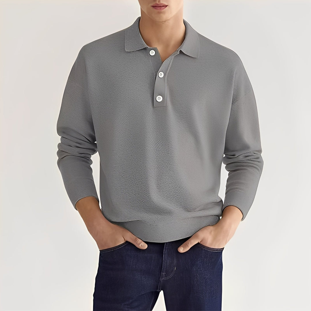 Dominic - Bequemes Langarm-Poloshirt für Herren