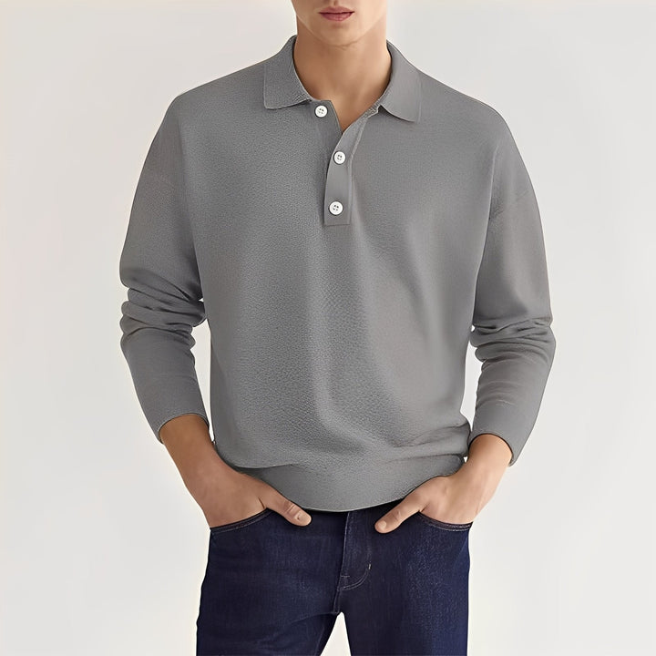 Dominic - Bequemes Langarm-Poloshirt für Herren
