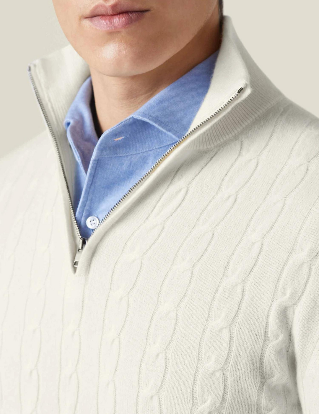 Zephyr - Pullover mit Zopfmuster und Reißverschluss