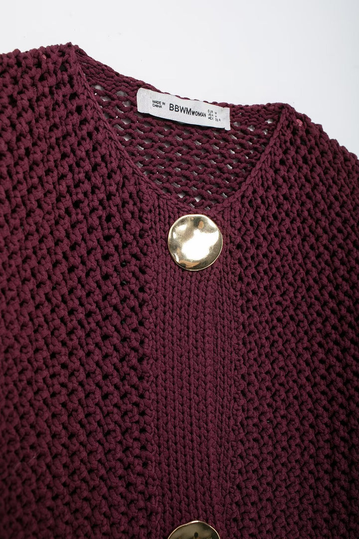 Jean - Vintage Strickjacke mit Knöpfen für Damen