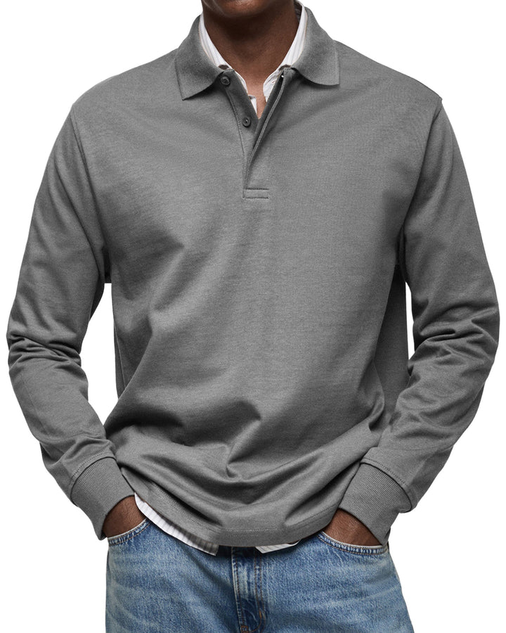Dewey - Einfaches Herren-Poloshirt mit langen Ärmeln