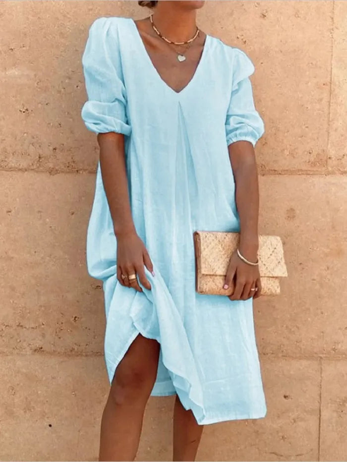 Sanya – Locker geschnittenes Sommerkleid aus Leinen