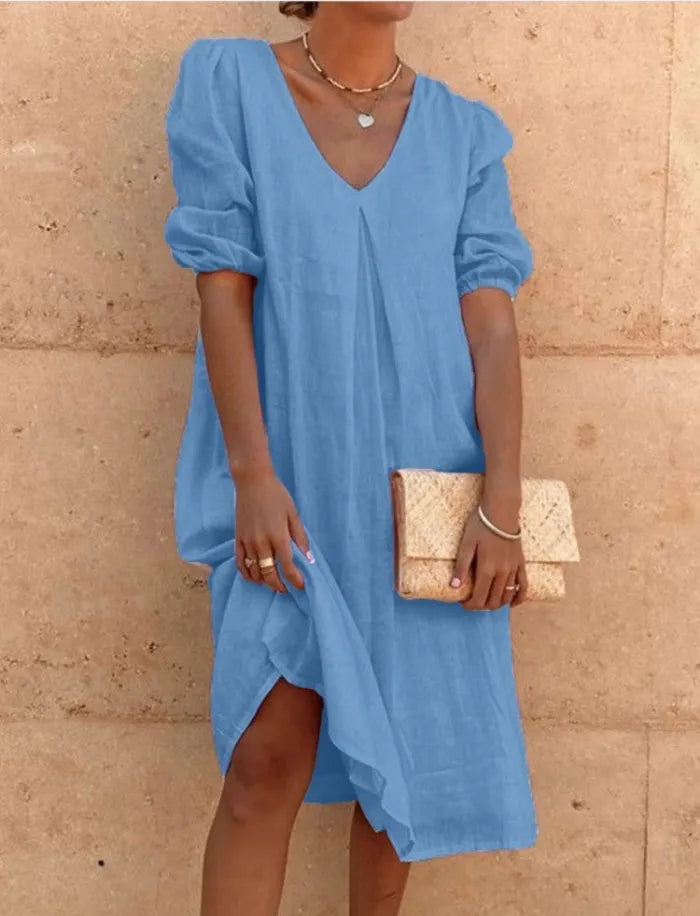 Sanya – Locker geschnittenes Sommerkleid aus Leinen