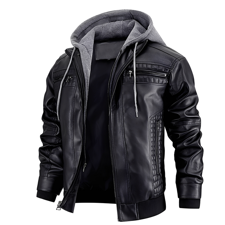 Everard - Klassische Herren-Motorradjacke mit Kapuze