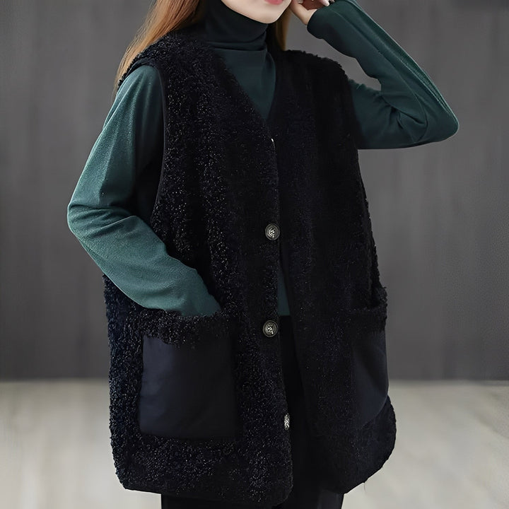 Emerie - Bequeme, warme Weste mit Taschen für Damen