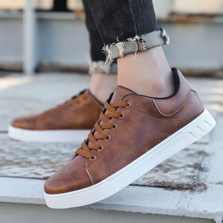 Randall - Stylische, flache Herrenschuhe aus Leder